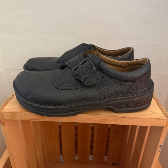 Birkenstock Mens Size 40 US 7-7.5 Black Leather Buckle Strap Trent Loafer Shoes - Picture 11 of 16